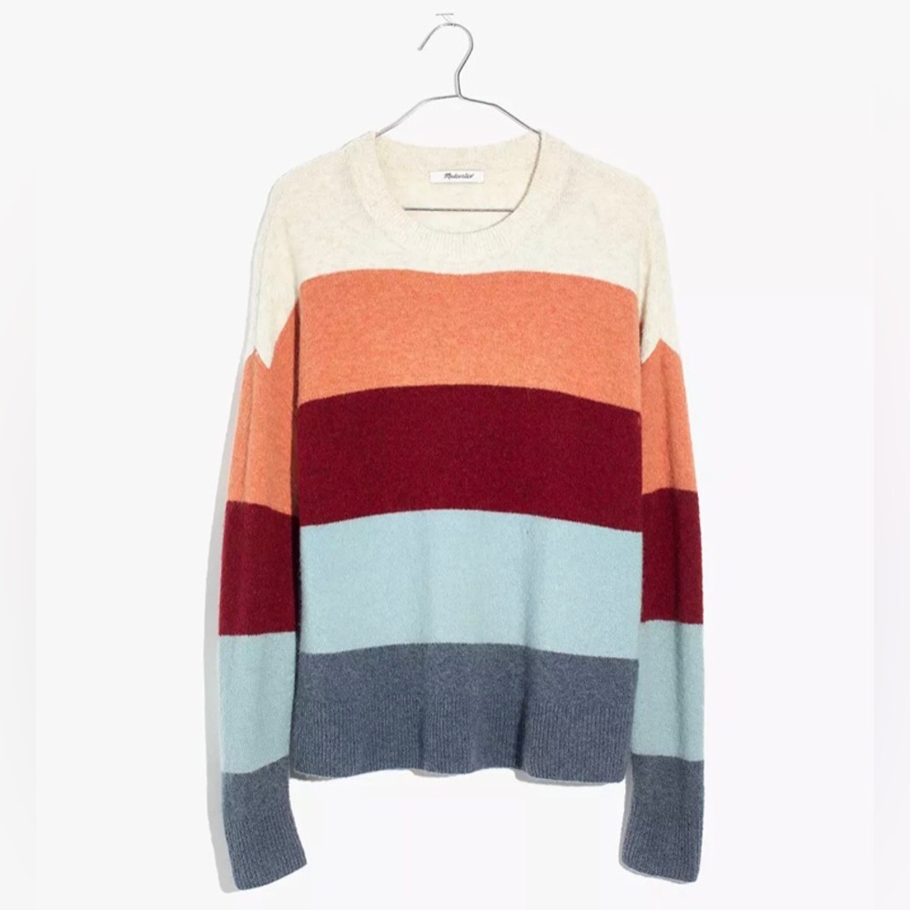 Madewell Crofton Striped Pullover Sweater in Coziest Yarn XXS - Picture 1 of 8